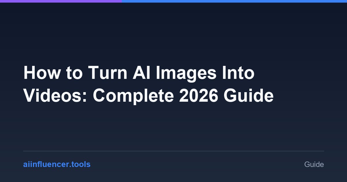 How to Turn AI Images Into Videos: Complete 2026 Guide