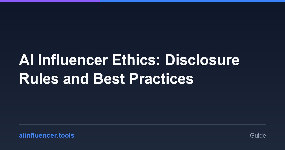 AI Influencer Ethics: Disclosure Rules and Best Practices