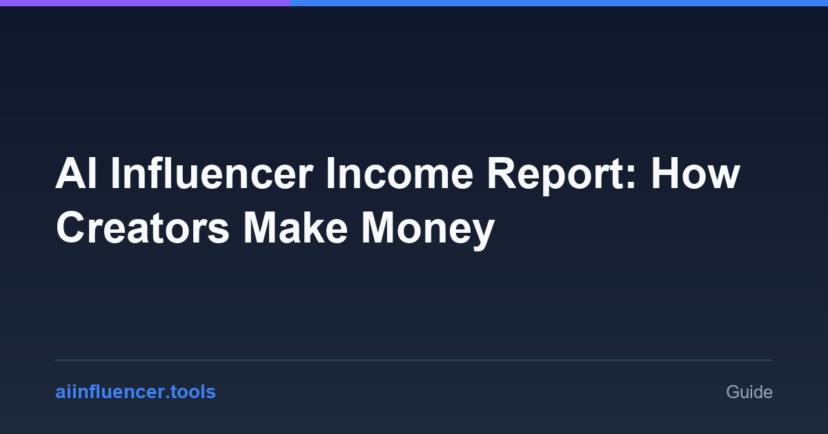 AI Influencer Income Report: How Creators Make Money