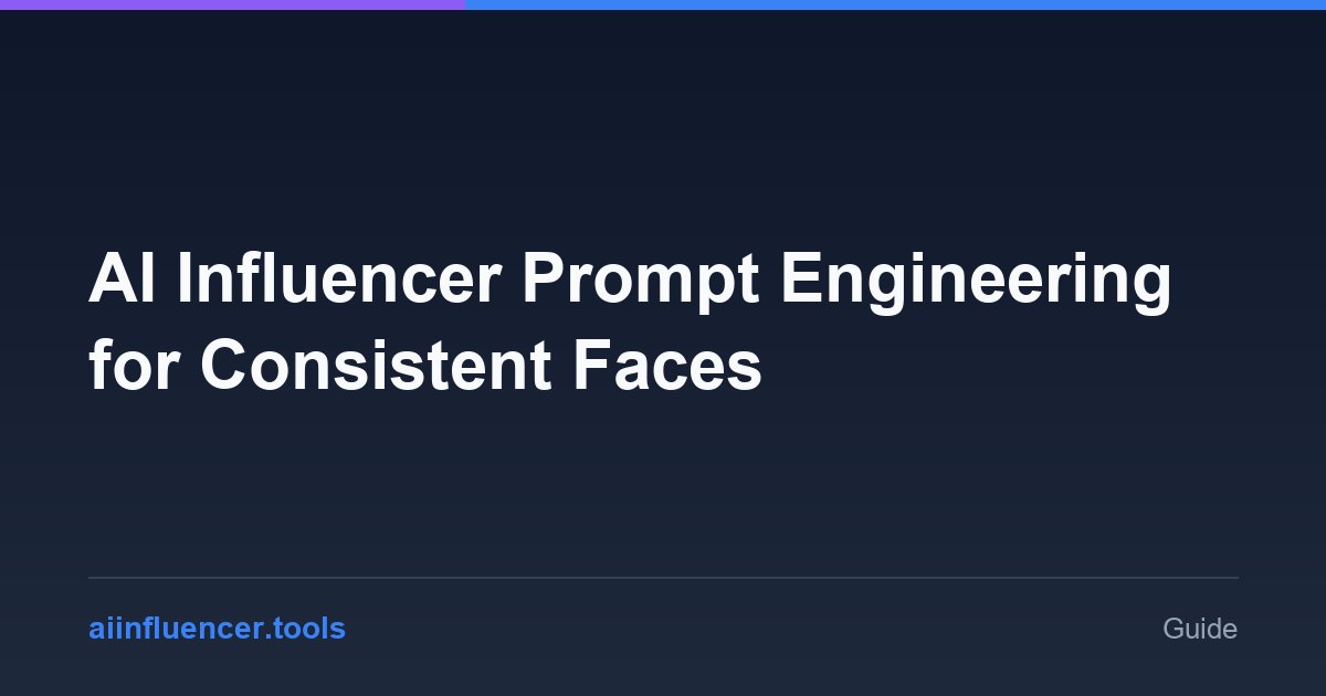 AI Influencer Prompt Engineering for Consistent Faces