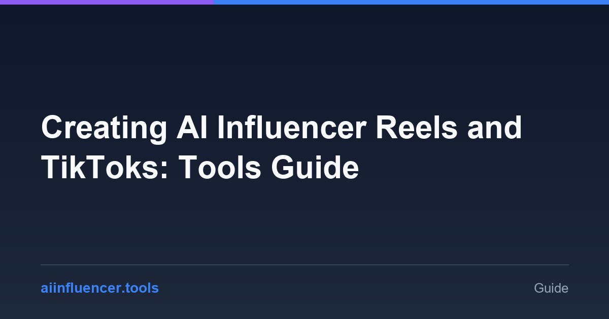 Creating AI Influencer Reels and TikToks: Tools Guide