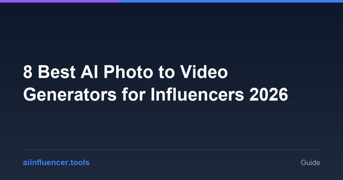 8 Best AI Photo to Video Generators for Influencers 2026