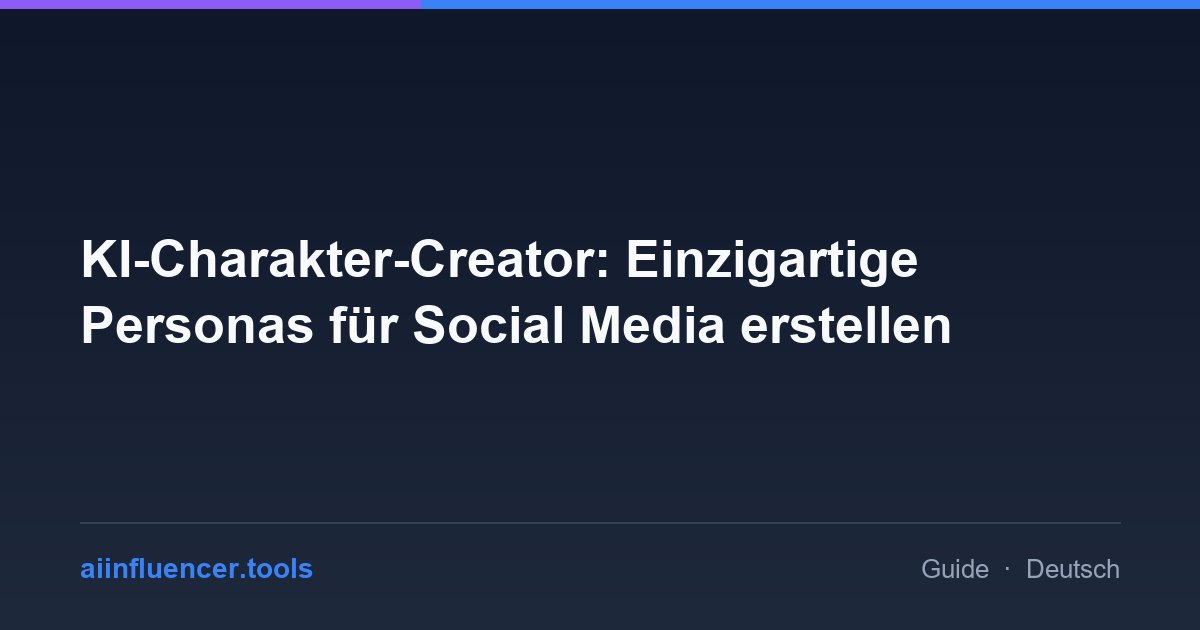 KI-Charakter-Creator: Einzigartige Personas für Social Media erstellen