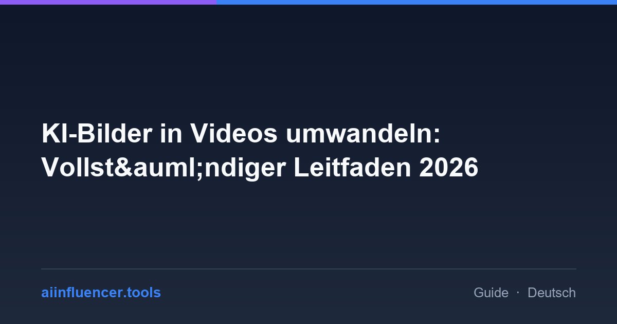 KI-Bilder in Videos umwandeln: Vollst&auml;ndiger Leitfaden 2026