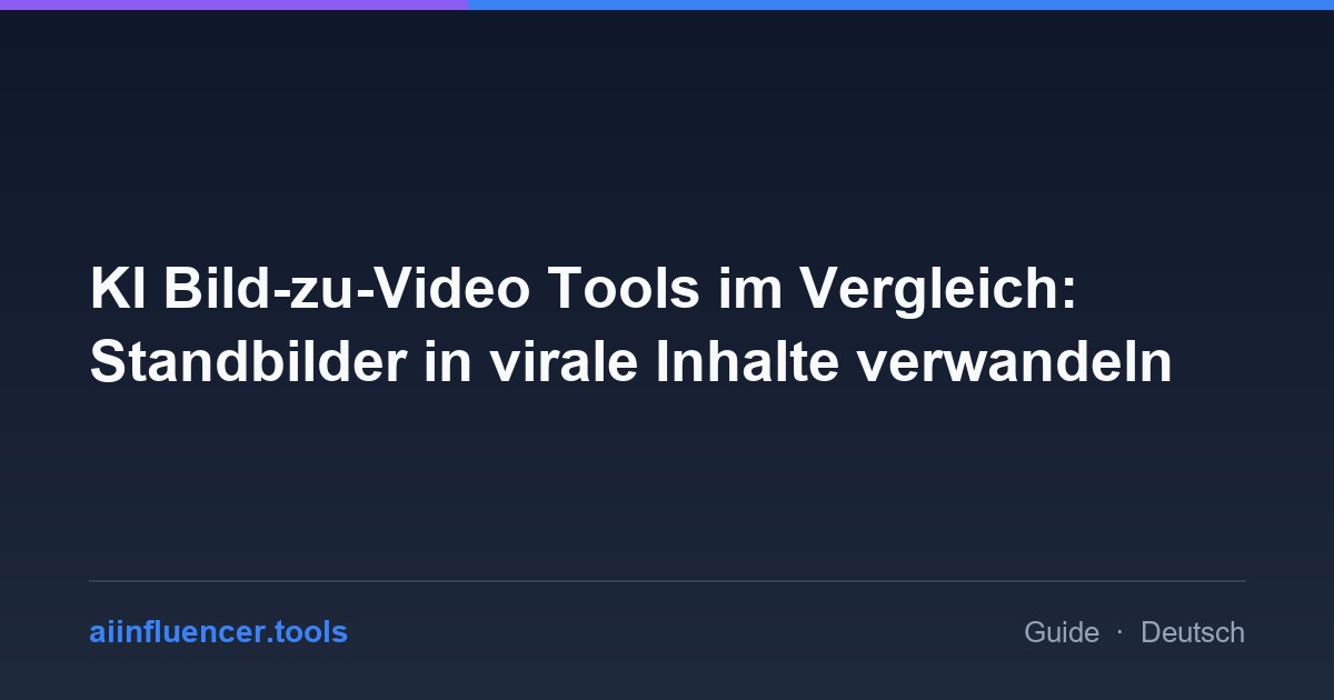 KI Bild-zu-Video Tools im Vergleich: Standbilder in virale Inhalte verwandeln