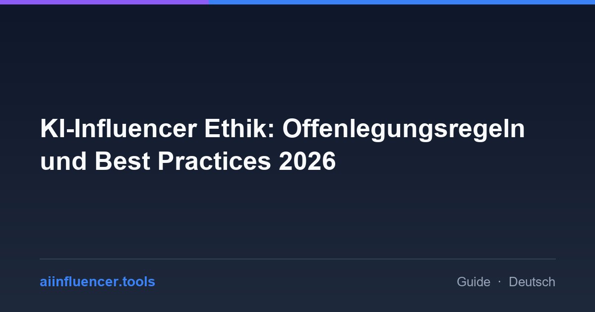 KI-Influencer Ethik: Offenlegungsregeln und Best Practices 2026