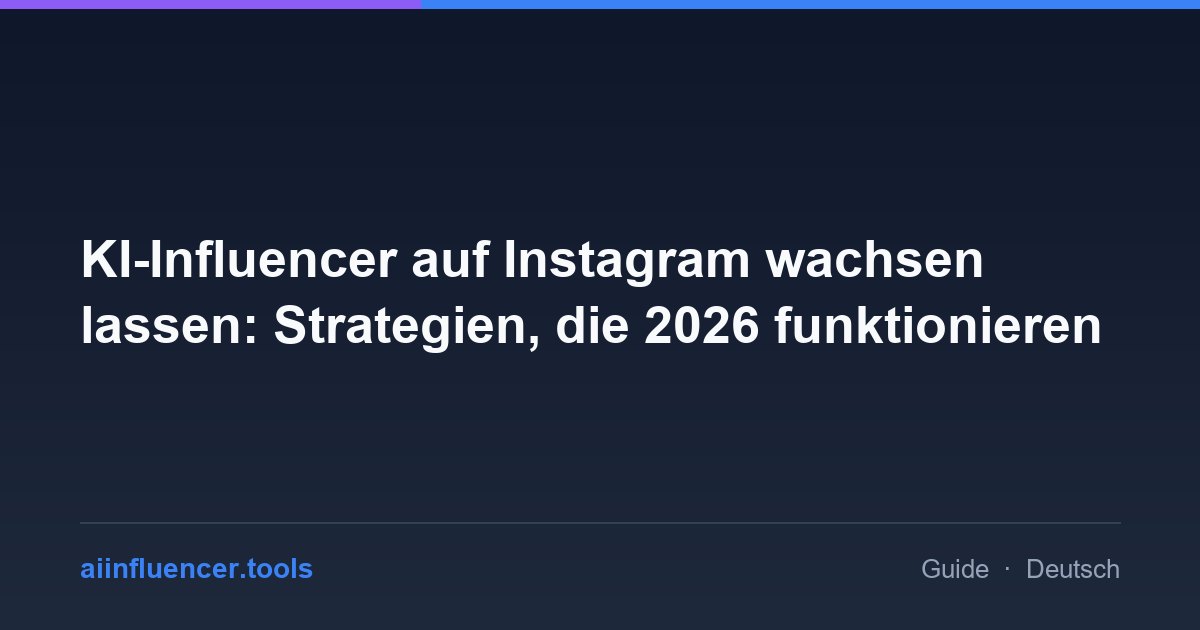 KI-Influencer auf Instagram wachsen lassen: Strategien, die 2026 funktionieren