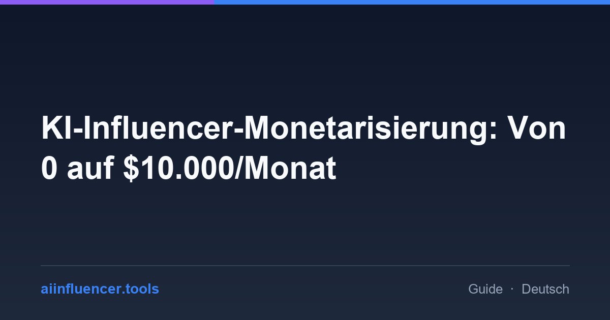 KI-Influencer-Monetarisierung: Von 0 auf $10.000/Monat