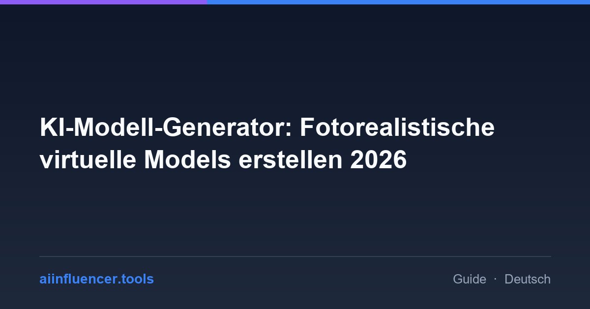 KI-Modell-Generator: Fotorealistische virtuelle Models erstellen 2026