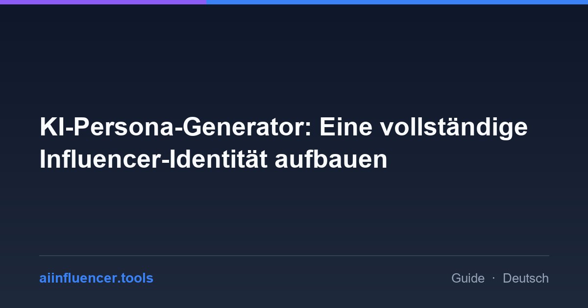 KI-Persona-Generator: Eine vollständige Influencer-Identität aufbauen