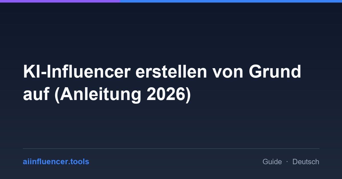 KI-Influencer erstellen von Grund auf (Anleitung 2026)