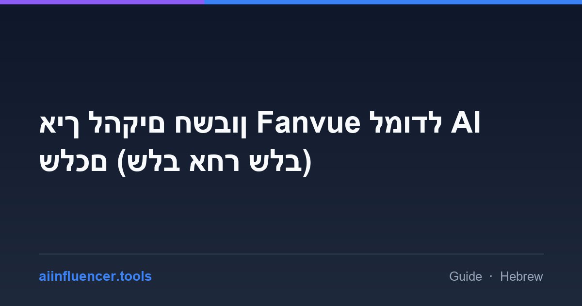 איך להקים חשבון Fanvue למודל AI שלכם (שלב אחר שלב)