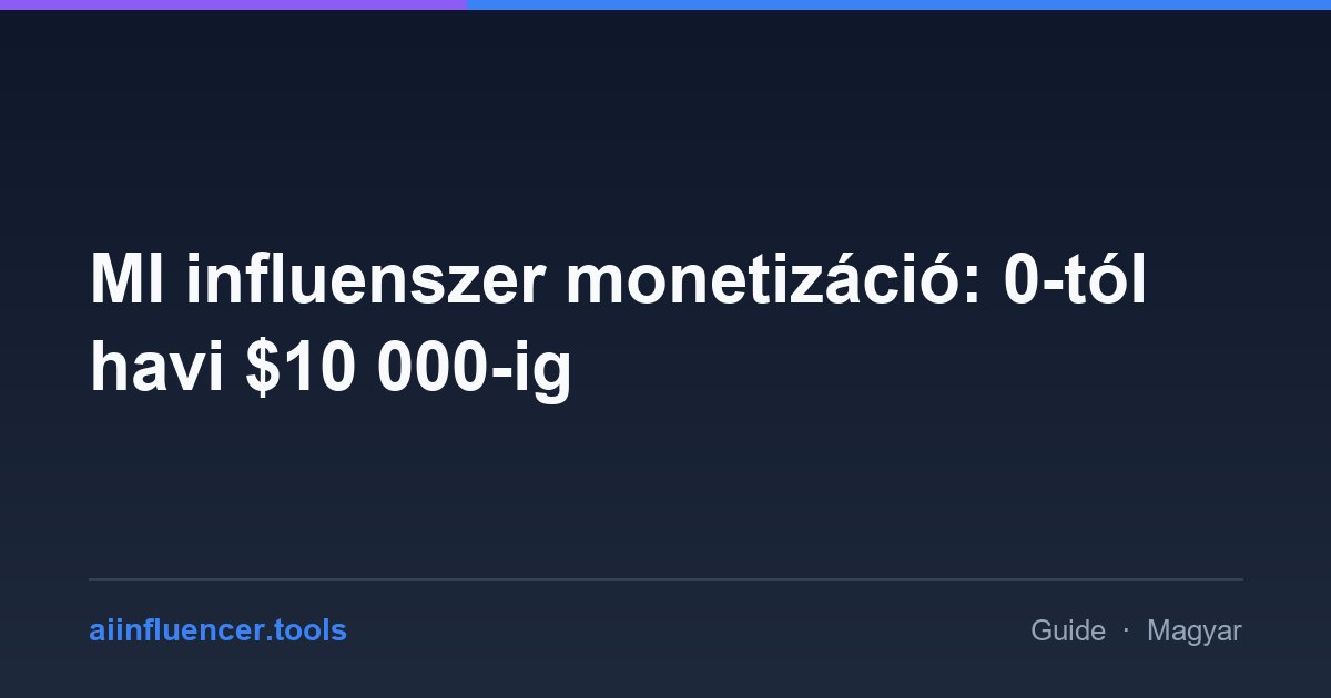 MI influenszer monetizáció: 0-tól havi $10 000-ig