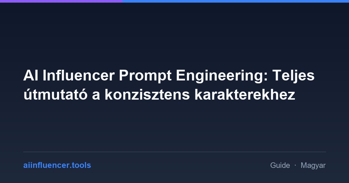 AI Influencer Prompt Engineering: Teljes útmutató a konzisztens karakterekhez