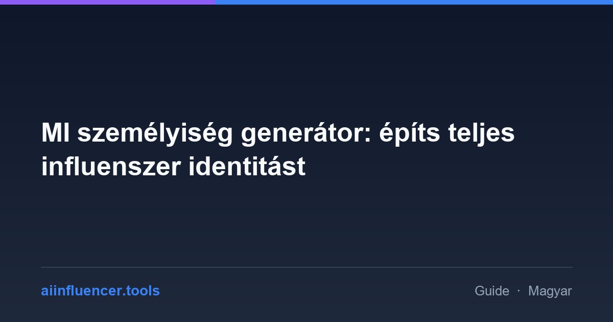 MI személyiség generátor: építs teljes influenszer identitást