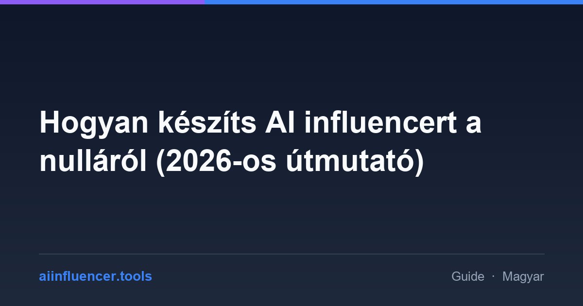 Hogyan készíts AI influencert a nulláról (2026-os útmutató)