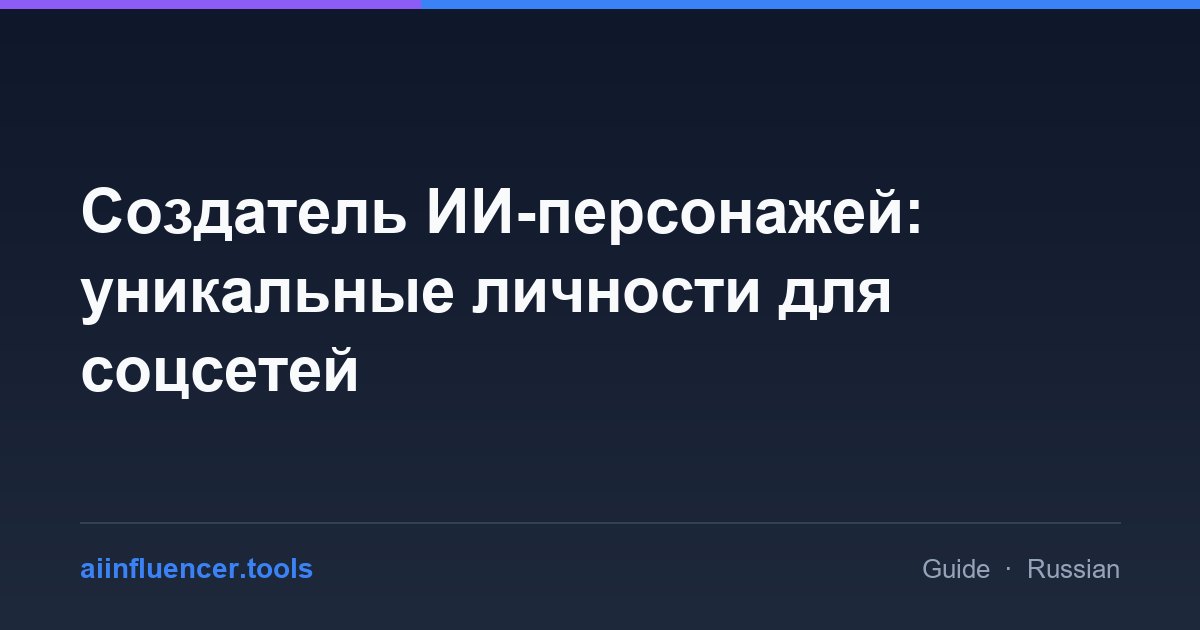 Создатель ИИ-персонажей: уникальные личности для соцсетей