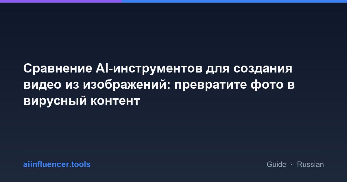 Сравнение AI-инструментов для создания видео из изображений: превратите фото в вирусный контент