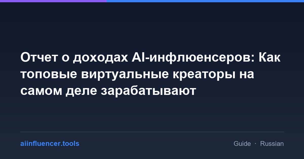 Отчет о доходах AI-инфлюенсеров: Как топовые виртуальные креаторы на самом деле зарабатывают