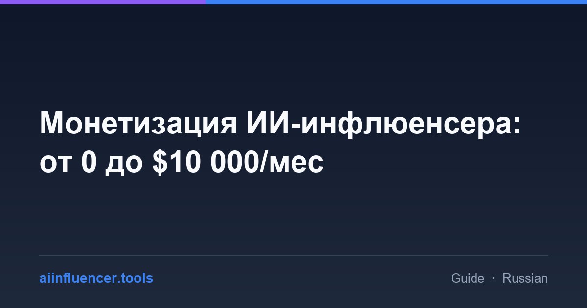 Монетизация ИИ-инфлюенсера: от 0 до $10 000/мес