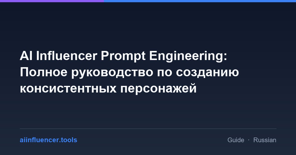 AI Influencer Prompt Engineering: Полное руководство по созданию консистентных персонажей