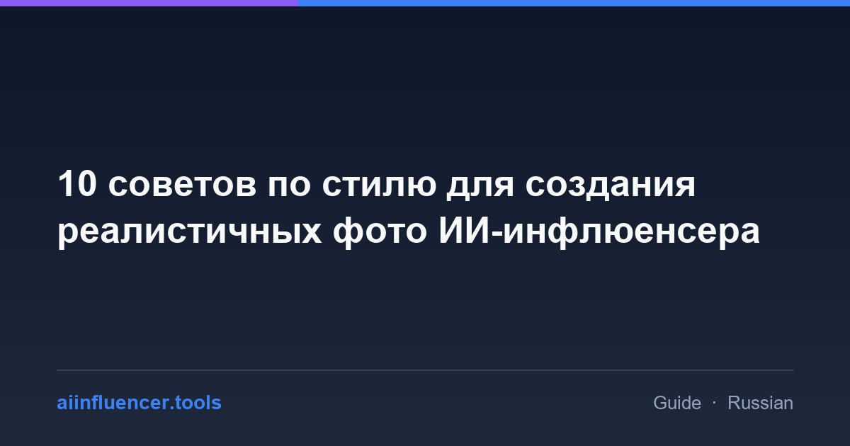 10 советов по стилю для создания реалистичных фото ИИ-инфлюенсера