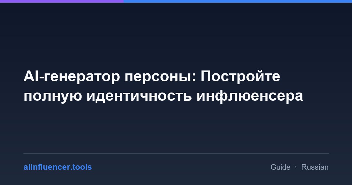 AI-генератор персоны: Постройте полную идентичность инфлюенсера