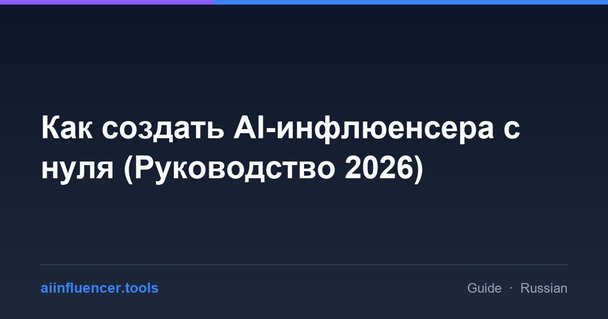 Как создать AI-инфлюенсера с нуля (Руководство 2026)