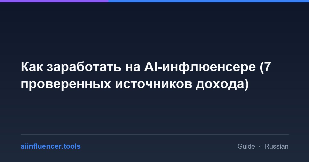 Как заработать на AI-инфлюенсере (7 проверенных источников дохода)